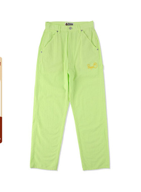 BAPE女装春夏猿人字母刺绣标签肌理感休闲长裤252501G