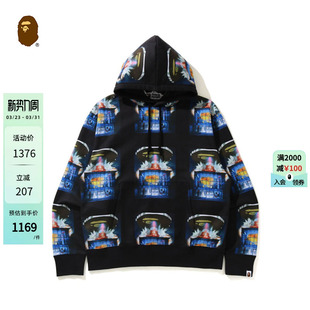 BAPE男装 春夏猿人入侵爆炸图案连帽卫衣114004G