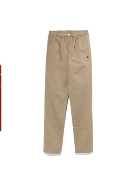 BAPE童装春夏猿人刺绣徽章纯色休闲长裤652001K