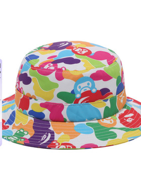 BAPE配饰25年春夏卡通小猴BABY MILO迷彩图案渔夫帽005813O