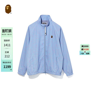 BAPE女装 秋冬猿人胶质徽章字母线性迷彩图案夹克外套240502F