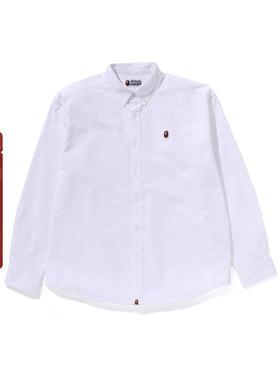 BAPE男装25年春夏猿人刺绣标暗纹提花迷彩图案长袖衬衫131302O