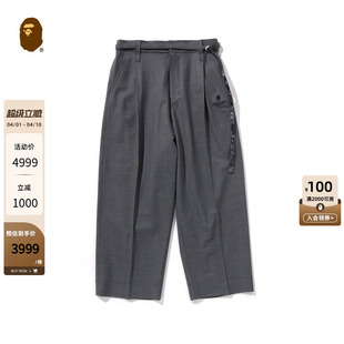 BAPE 25年春夏可调节佩斯利腰果花腰带西装 长裤 152315O BLACK男装