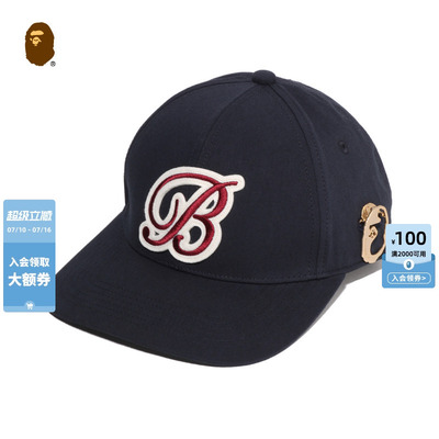 MR.BATHINGAPE字母刺绣棒球帽