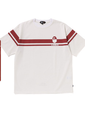 MR.BATHING APE男装春夏猿人胡子条纹印花图案短袖T恤309091O