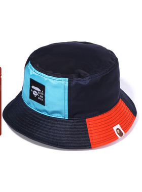 BAPE配饰猿人字母标签撞色拼接渔夫帽281003I