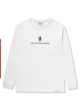 BAPE BLACK男装24年秋冬猿人字母印花纯色长袖T恤E2200MH