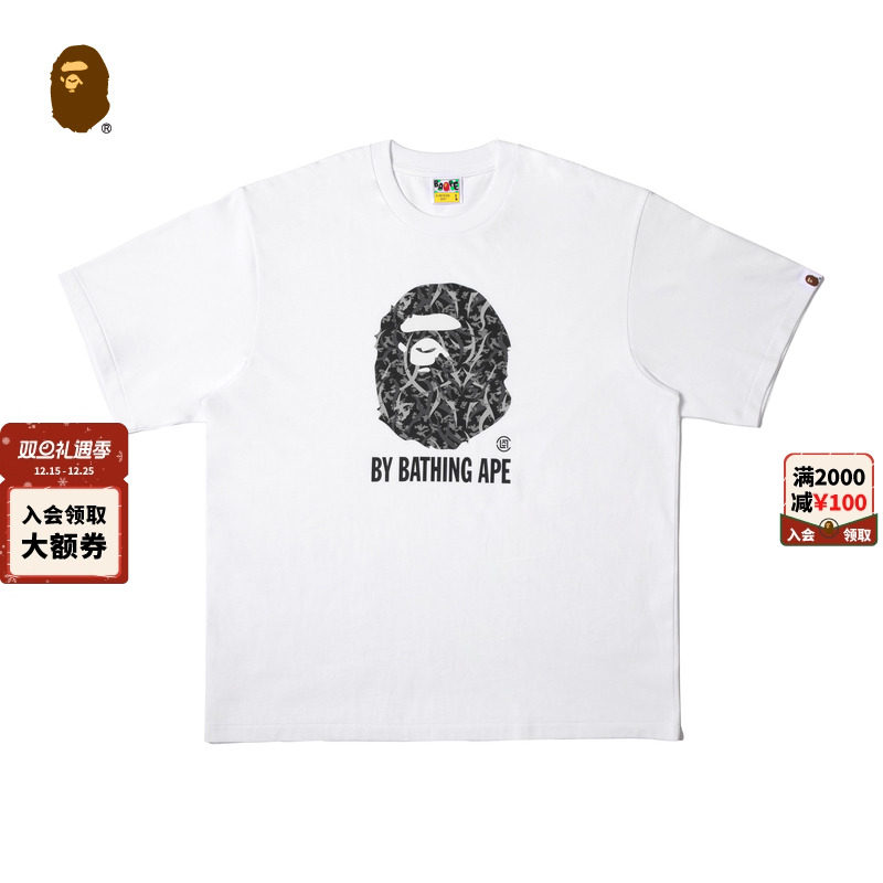 BAPEXCLOT联名字母印花短袖T恤