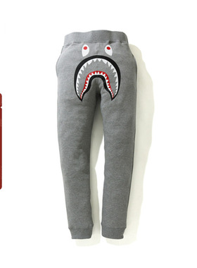 BAPE男装春夏鲨鱼印花图案纯色休闲运动长裤152013G