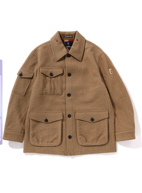 MR.BATHING APE男装24年秋冬猿人胡子徽章羊毛呢外套140303N