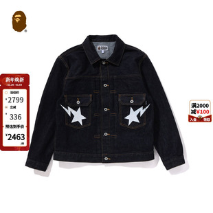 BAPE男装 春夏星标印花牛仔夹克外套140002M