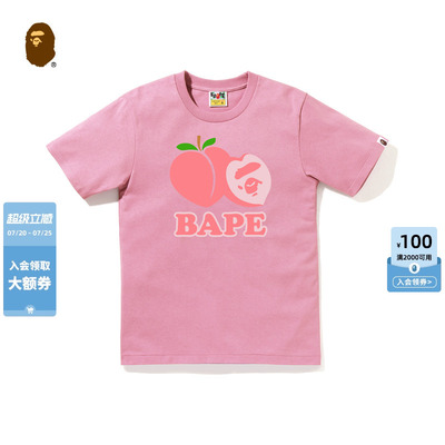 BAPEPEACHTEE字母印花短袖T恤
