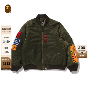 BAPE男装 1拉链夹克外套003411P 25年秋冬鲨鱼WGM字母贴布MA