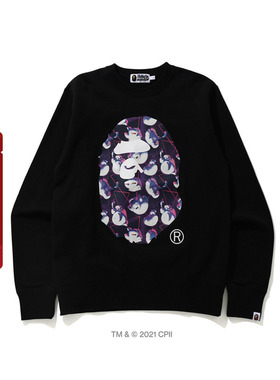 BAPE X GHOSTBUSTERS联名幽灵迷彩猿人印花圆领卫衣31904XG
