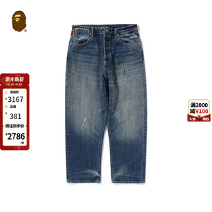 150303N 24年秋冬猿人胡子刺绣水洗牛仔裤 MR.BATHING APE男装