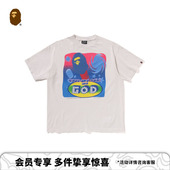 SAINT MXXXXXX联名男装 BAPE 25年秋冬图案印花短袖 T恤909091P