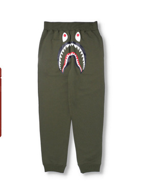 BAPE男装秋冬鲨鱼印花纯色卫裤运动长裤152014H