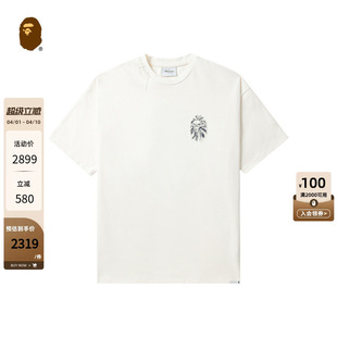 春夏猿人绣线流苏图案短袖 T恤109011M BLACK男装 BAPE