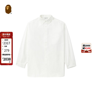 衬衫 24年秋冬猿人标签纯色长袖 T8400ML BLACK男装 BAPE