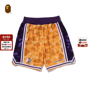 902531P NBA洛杉矶湖人队复刻迷彩篮球短裤 BAPEX M&N联名男装
