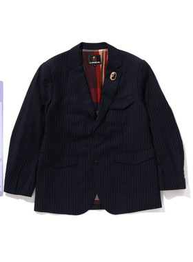 MR.BATHING APE男装春夏竖条纹西装西服外套夹克310401O