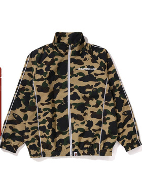 BAPE女装25年秋冬字母印花迷彩图案运动拉链夹克002402P