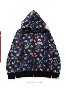 BAPE X GHOSTBUSTERS联名男装幽灵迷彩连帽卫衣外套31908XG