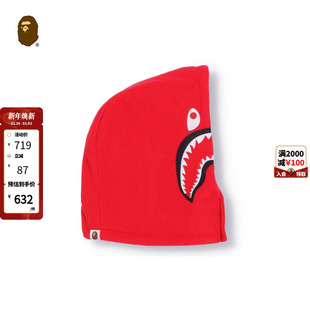 BAPE配饰鲨鱼贴布WGM字母印花摇粒绒装 饰帽子382605H