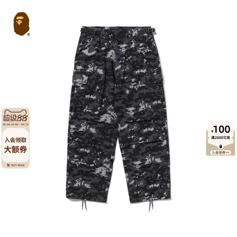 BAPE男装26年春夏像素迷彩可调节腰带M65贴袋工装裤308521Q