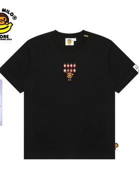 BABY MILO STORE女装26年春夏卡通小猴花火图案短袖T恤0454XXQ