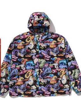 BAPE男装25年秋冬Art Camo 艺术迷彩连帽夹克薄拉链外套311401P
