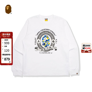 BAPE男装 T恤01107II 春夏迷彩猿人印花图案长袖