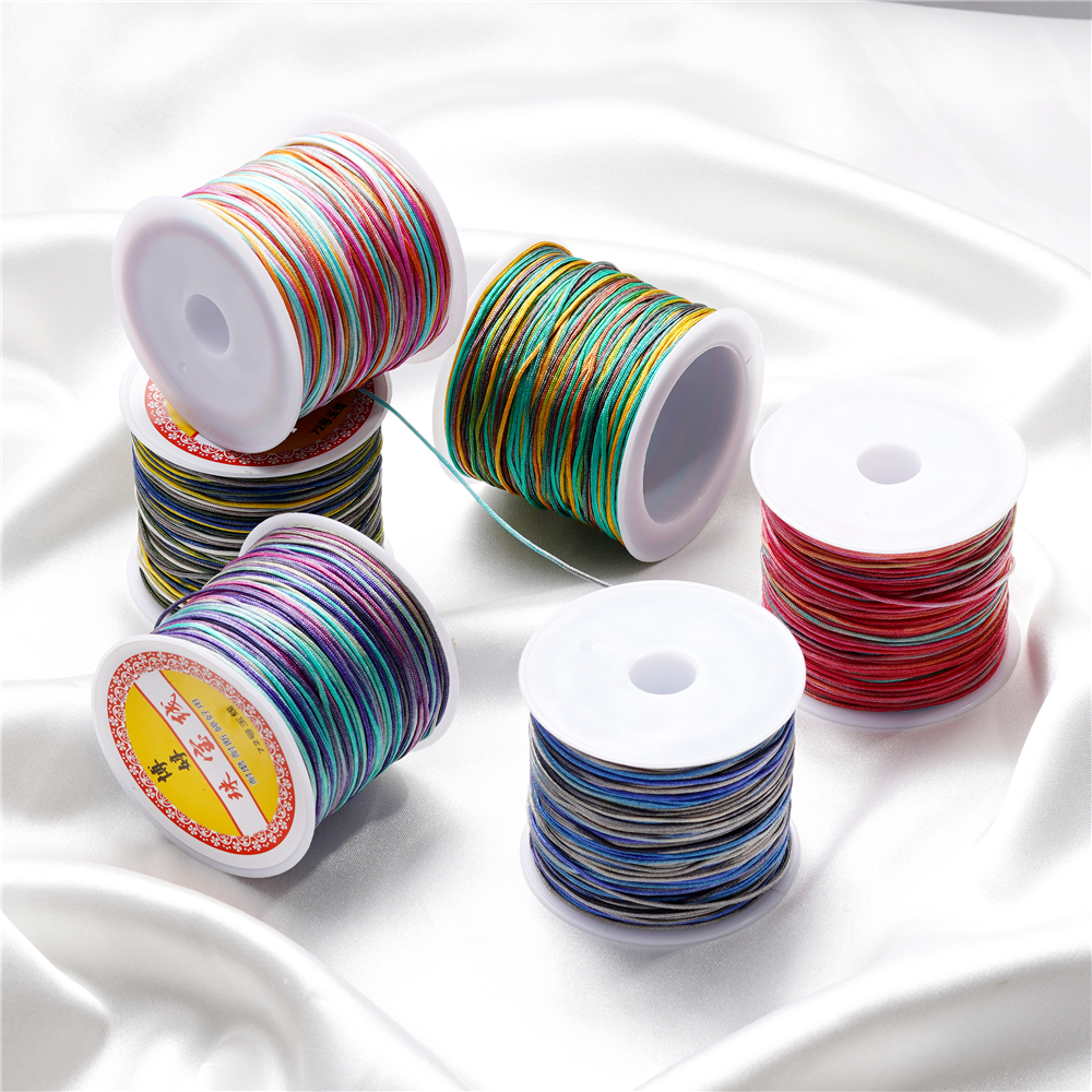 72号段染渐变五彩玉线串珠珠宝线