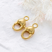 18k保色真金心形大号龙虾扣连接扣diy项链包扣钥匙扣收尾扣配件