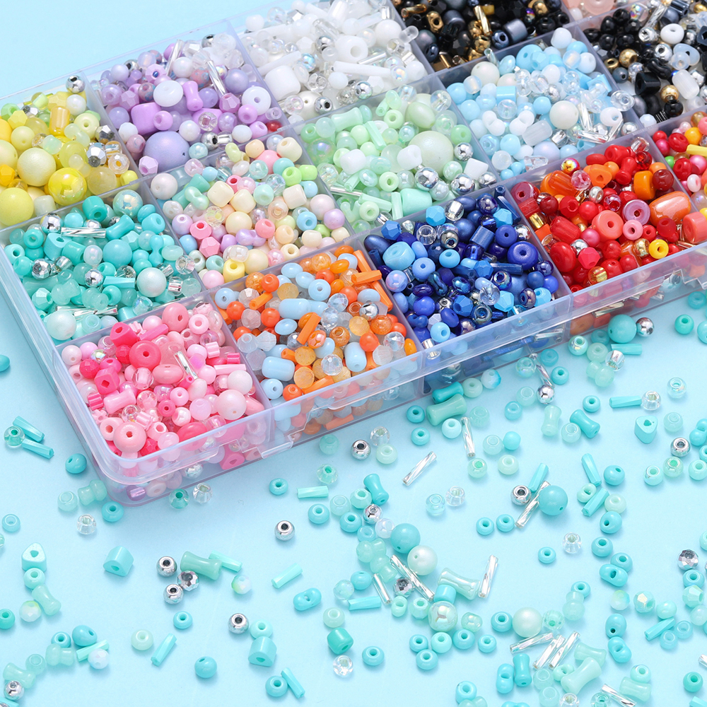 国产超优5A玻璃珠混款米珠材料