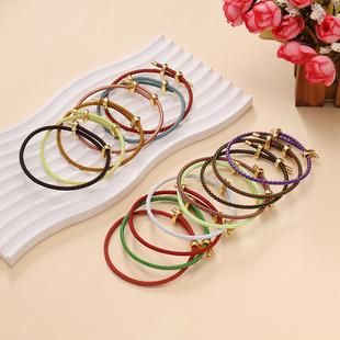 半成品手工铜质可调节防水钢丝绳转运珠串珠情侣手绳diy配件手链