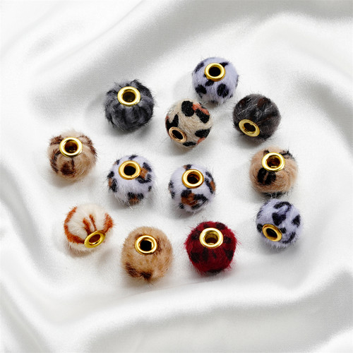 豹纹斑点秋冬涤纶包布大孔珠