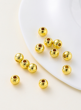 保色14k18k圆形小金珠间隔珠手工串珠diy手链项链耳饰饰品配件