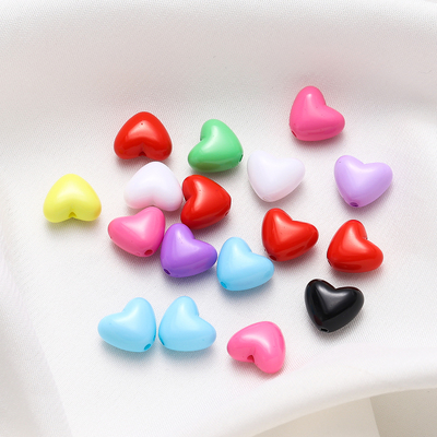 彩色爱心桃心通孔串珠