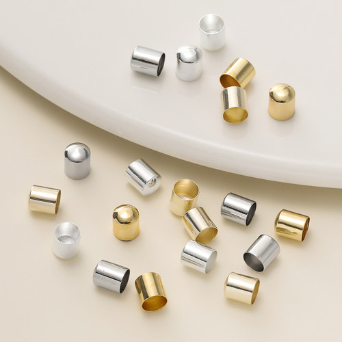 保色铜18k14k收尾帽皮绳扣圆绳扣