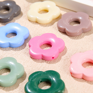 糖果彩色亚克力大号实色花朵手工diy串珠手链项链饰品材料配件