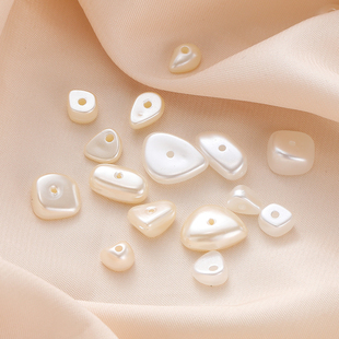 仿ABS珍珠碎石款异形珠穿孔散珠串珠隔珠diy手链项链服饰饰品配件