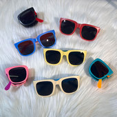 墨镜儿童太阳眼镜可折叠时尚 宝宝遮阳镜新款 男女童眼镜撞色防晒镜