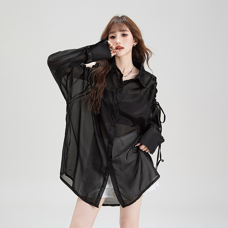 黑色冰丝防晒衣女2025夏季新款