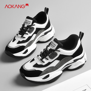 奥康秋冬季老爹鞋女ins潮2023新款女鞋增高运动鞋厚底休闲旅游鞋