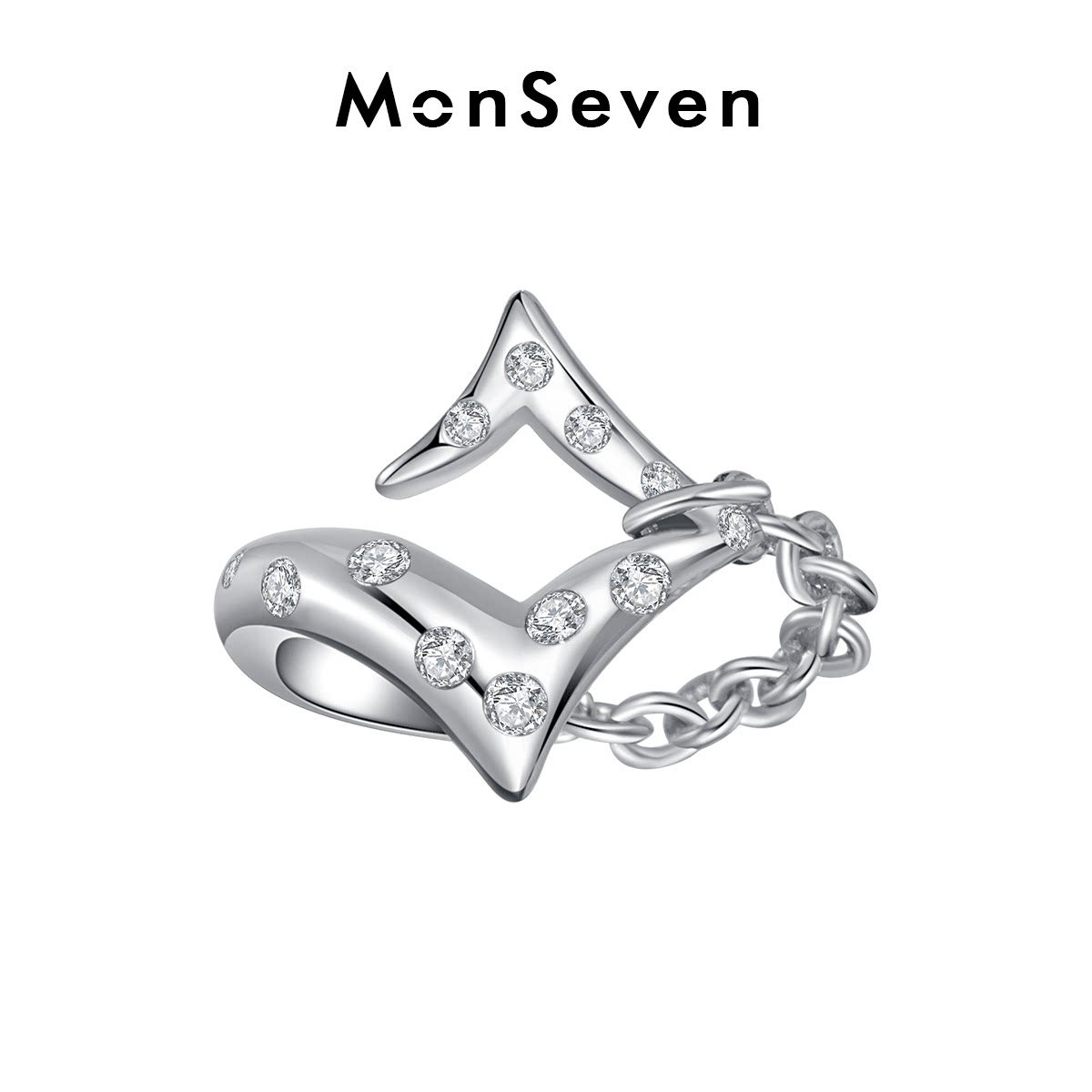【马嘉祺同款】MonSeven星芒戒指女纯银小众设计高级感食指戒情侣