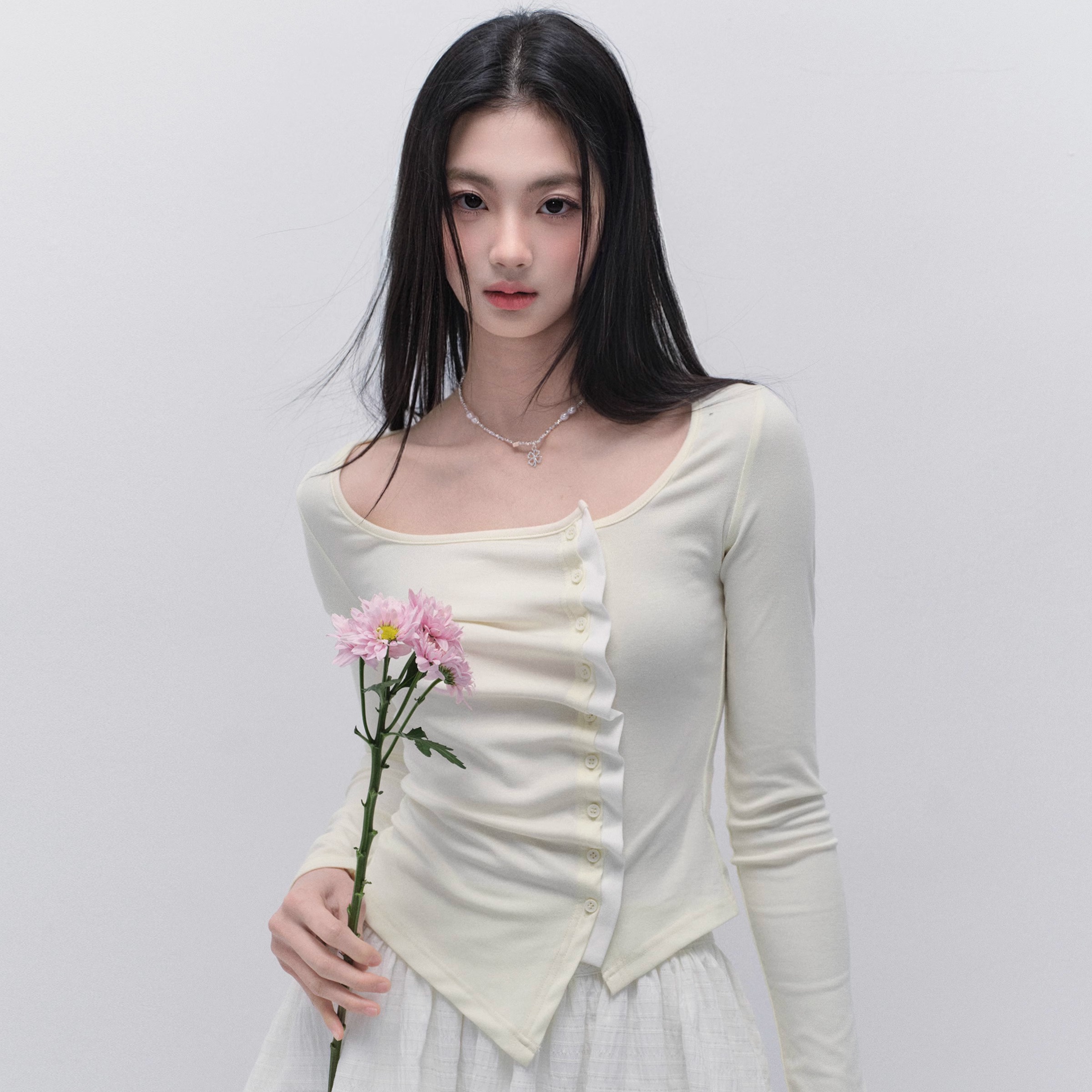 易碎商店韩系设计感不规则T恤