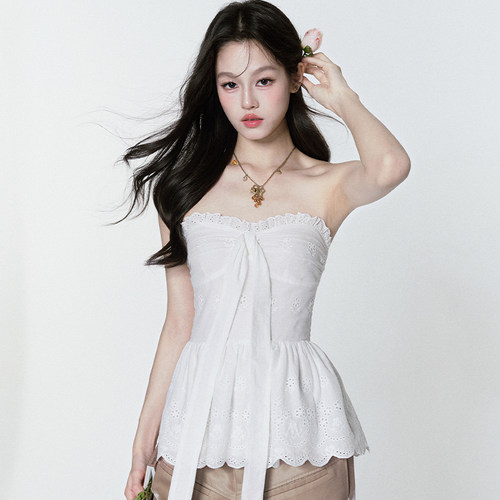 易碎商店刺绣花边上衣