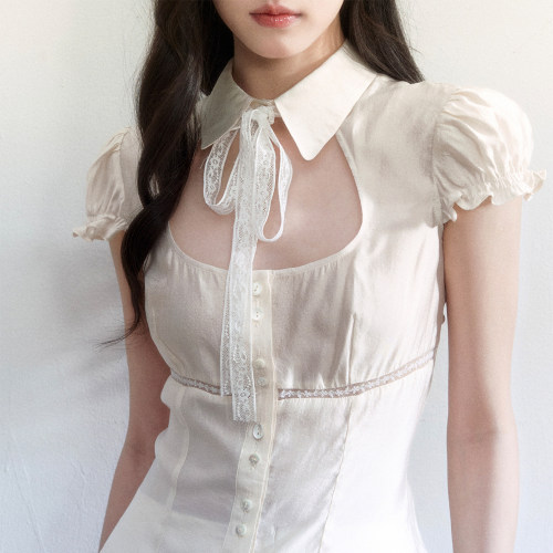 FragileHeart甜美少女微透衬衫