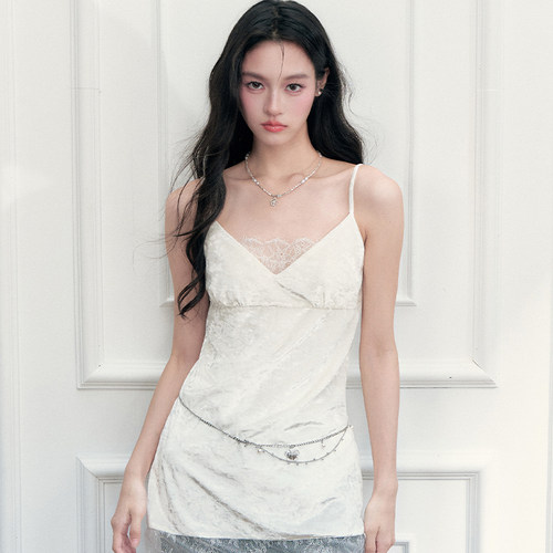 FragileHeart丝绒蕾丝吊带